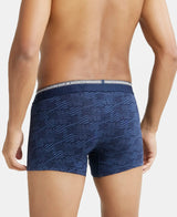 JOCKEY Super Combed Cotton Printed Trunk with Ultrasoft Waistband #US63- Navy