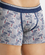 JOCKEY Super Combed Cotton Printed Trunk with Ultrasoft Waistband #US63- Nickle