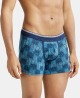 JOCKEY Super Combed Cotton Printed Trunk with Ultrasoft Waistband #US63- Seaport Teal