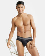 JOCKEY Super Combed Cotton Stripe Brief with Ultrasoft Waistband #US67- Black