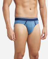 JOCKEY Super Combed Cotton Stripe Brief with Ultrasoft Waistband #US67- Blue Heaven