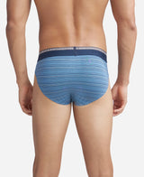 JOCKEY Super Combed Cotton Stripe Brief with Ultrasoft Waistband #US67- Blue Heaven