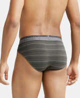 JOCKEY Super Combed Cotton Stripe Brief with Ultrasoft Waistband #US67- Deep Olive