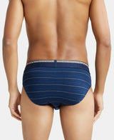 JOCKEY Super Combed Cotton Stripe Brief with Ultrasoft Waistband #US67- Navy