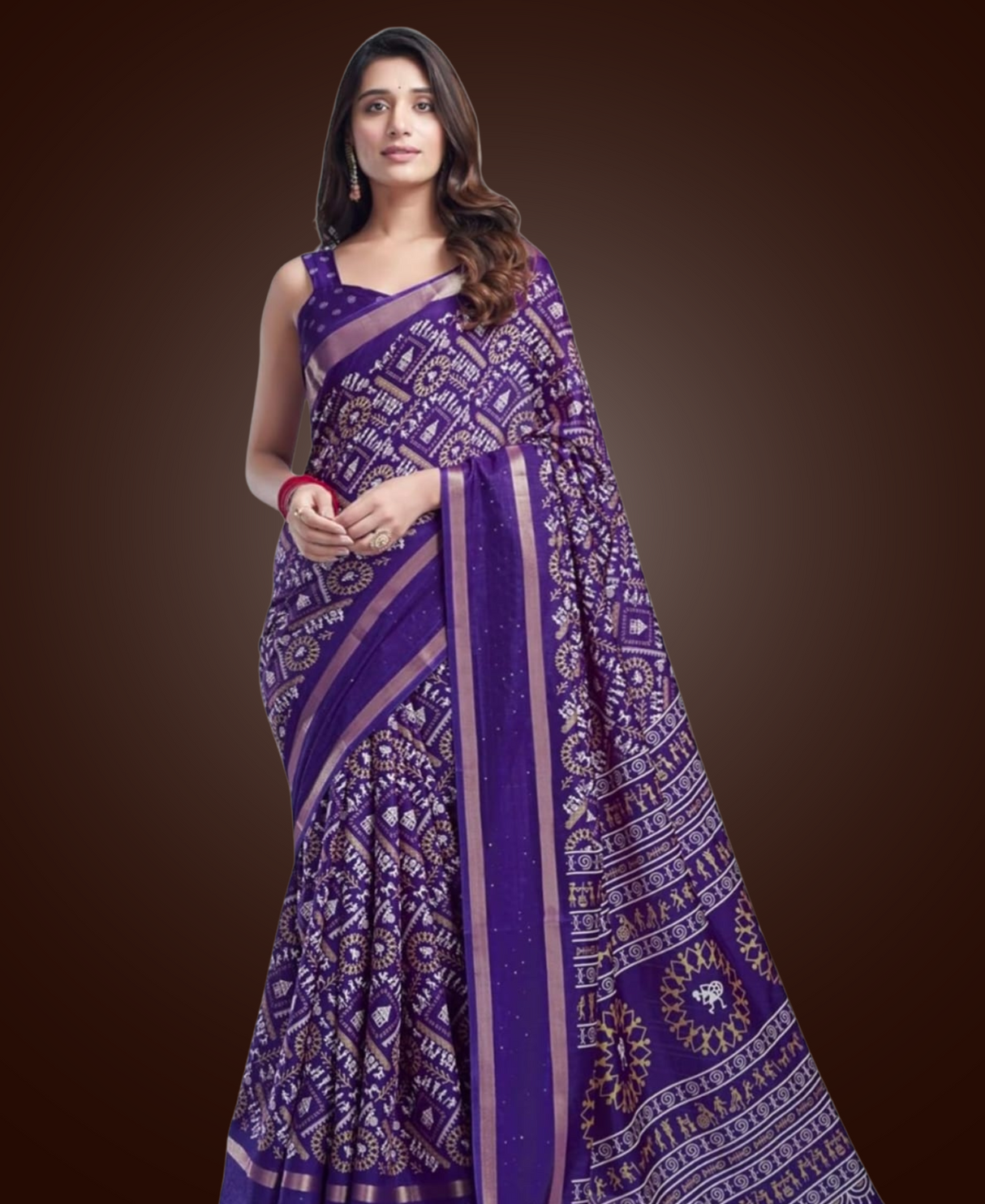 RADHIA - Dola Silk Printed Saree - Violet