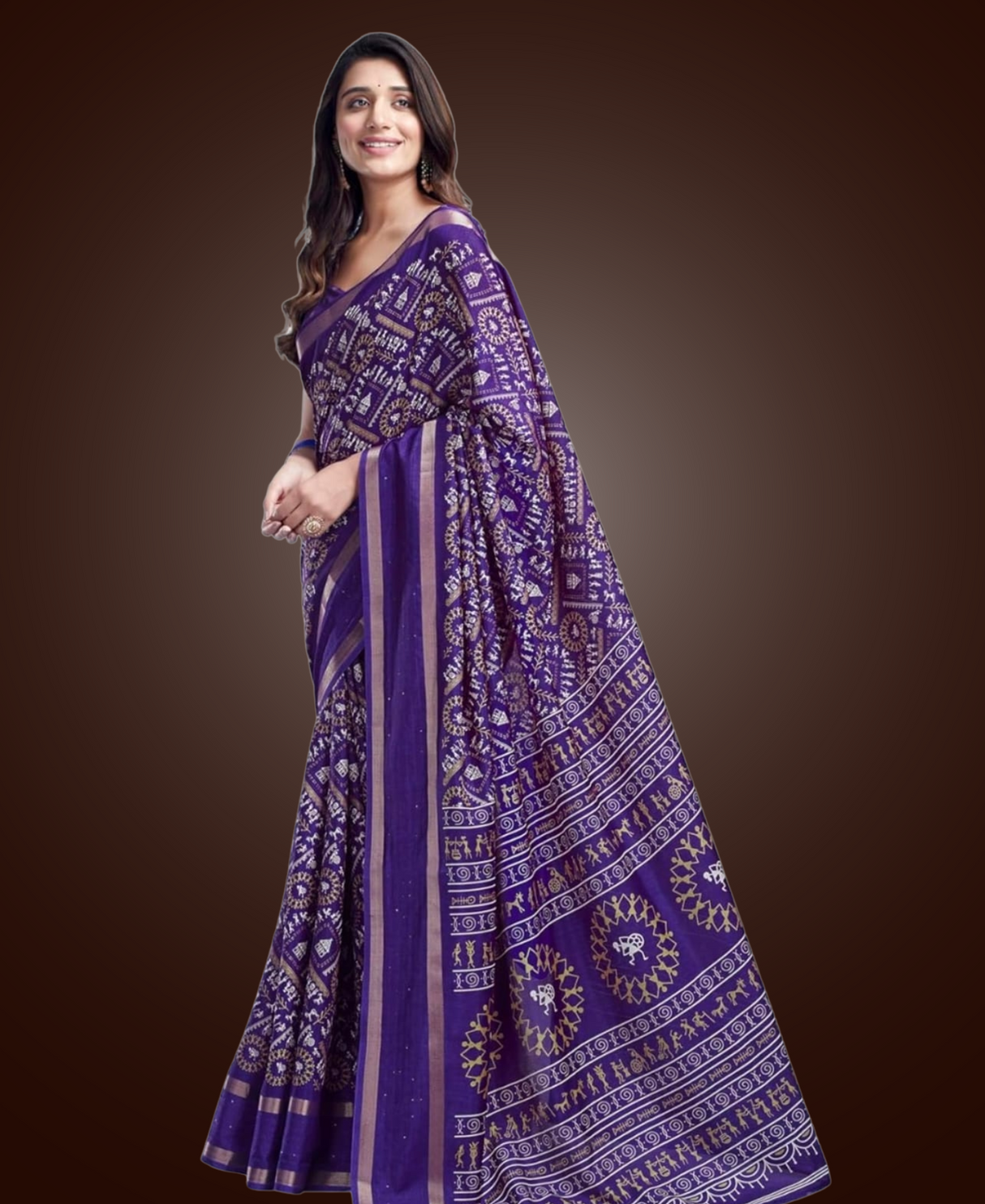 RADHIA - Dola Silk Printed Saree - Violet