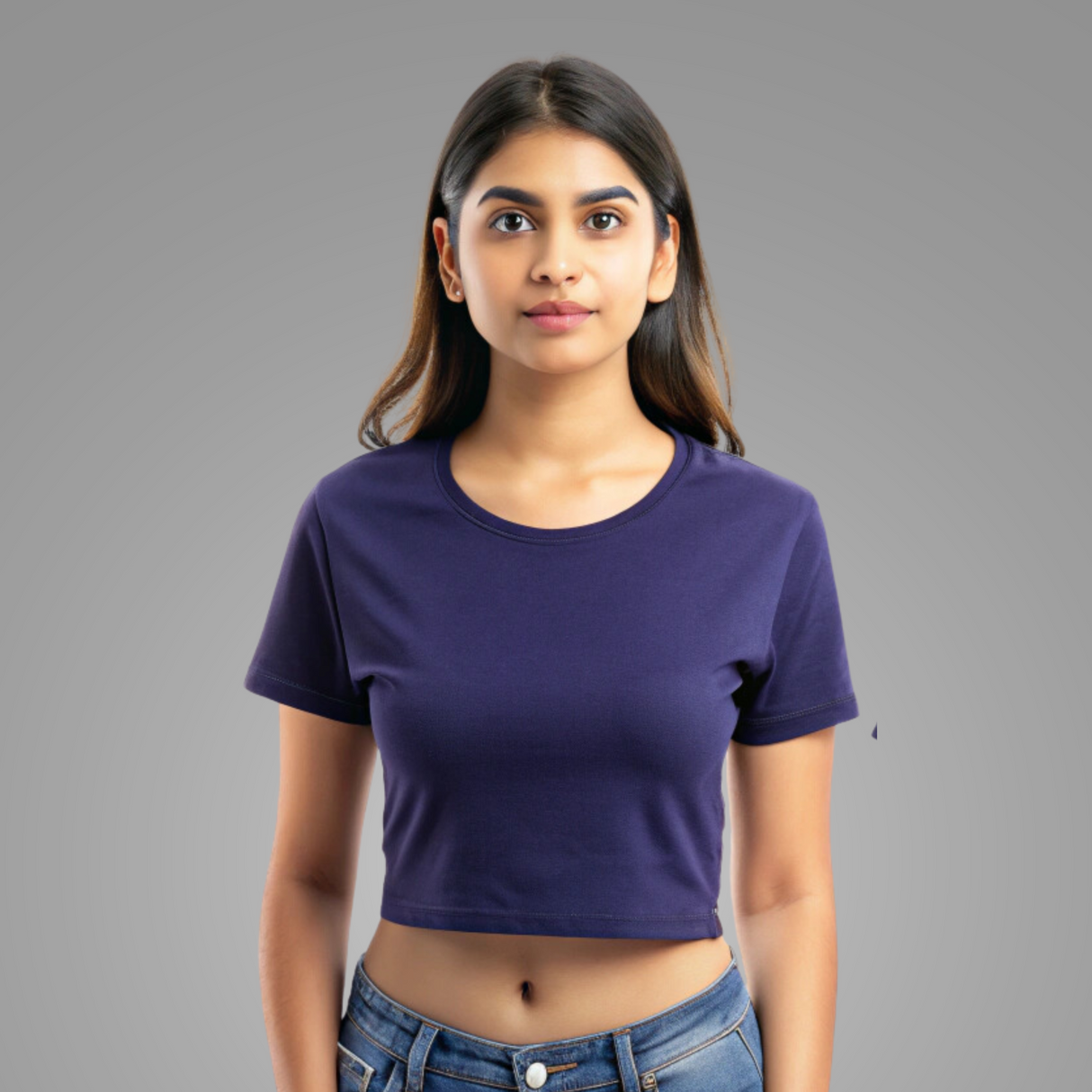 URVEE- Women's Premium Quality Crop Top - NAVY BLUE