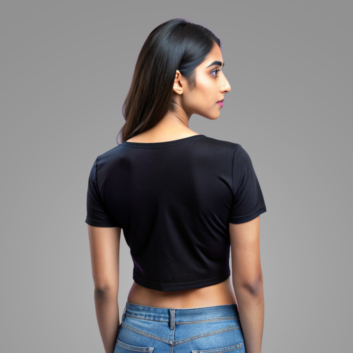 URVEE- Women's Premium Quality Crop Top - BLACK