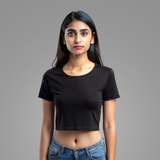 URVEE- Women's Premium Quality Crop Top - BLACK