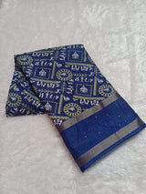 RADHIA - Dola Silk Printed Saree - Blue