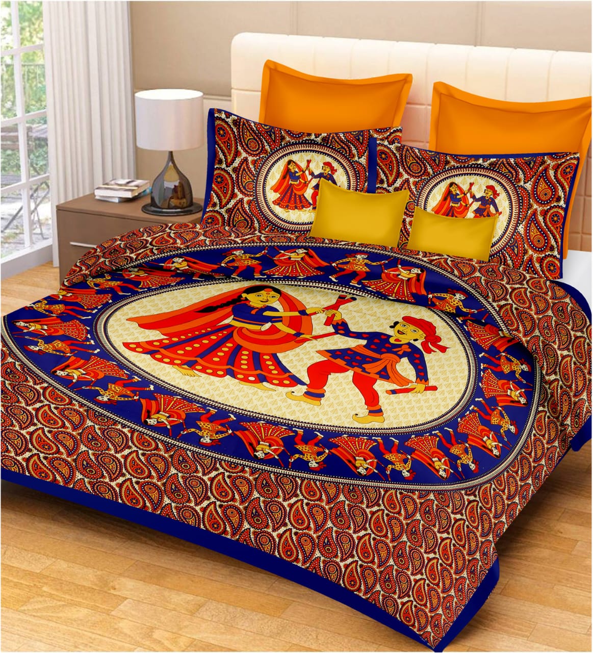 Cotton Blend Printed Double Bedsheet