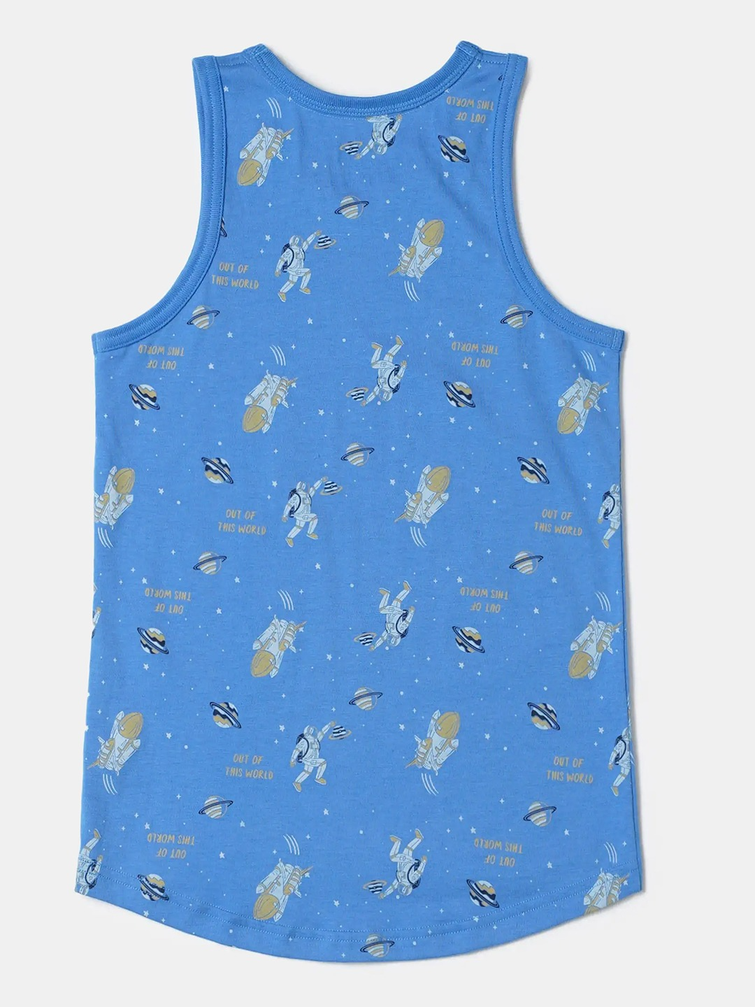 Boy's Super Combed Cotton Printed Tank Top #CB01 - Palace Blue