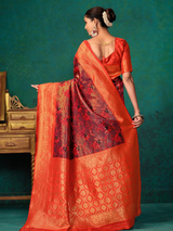 KALINI- Floral Woven Design Zari Paithani Saree