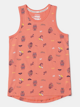 Boy's Super Combed Cotton Printed Tank Top #CB01 - Ember Glow Printed