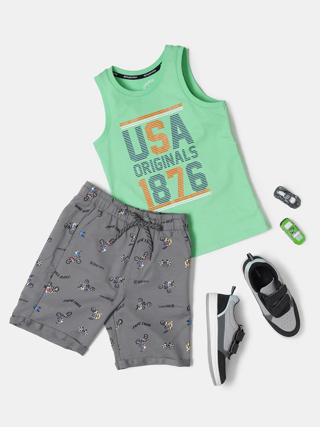 Boy's Super Combed Cotton Graphic Printed Tank Top  #AB14 - Spring Boutique Printed