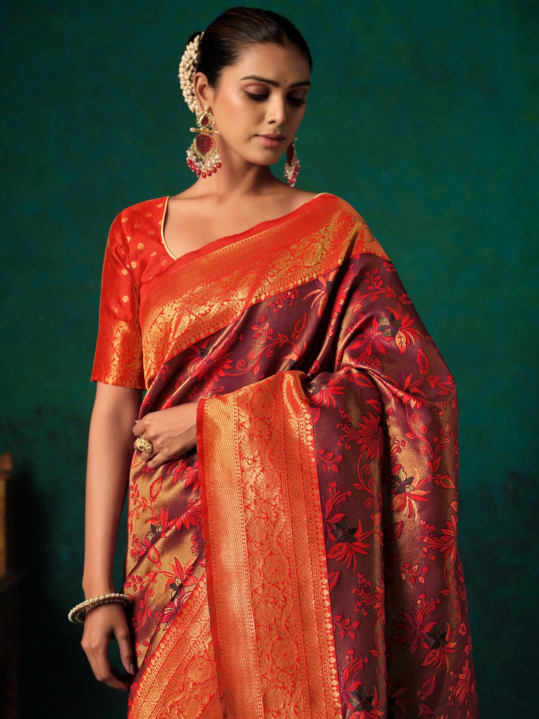 KALINI- Floral Woven Design Zari Paithani Saree