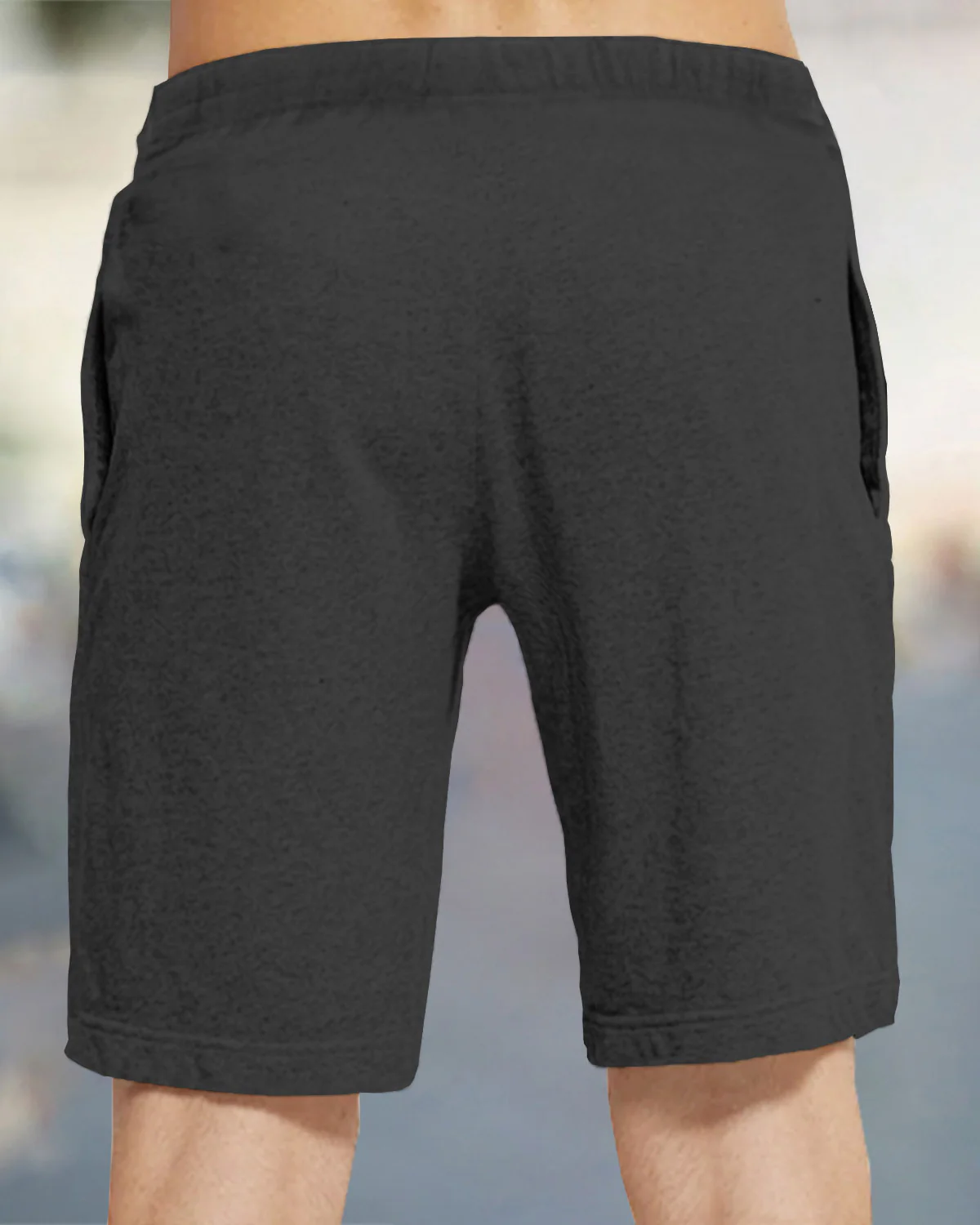 Men Solid Charcoal Black Running Shorts