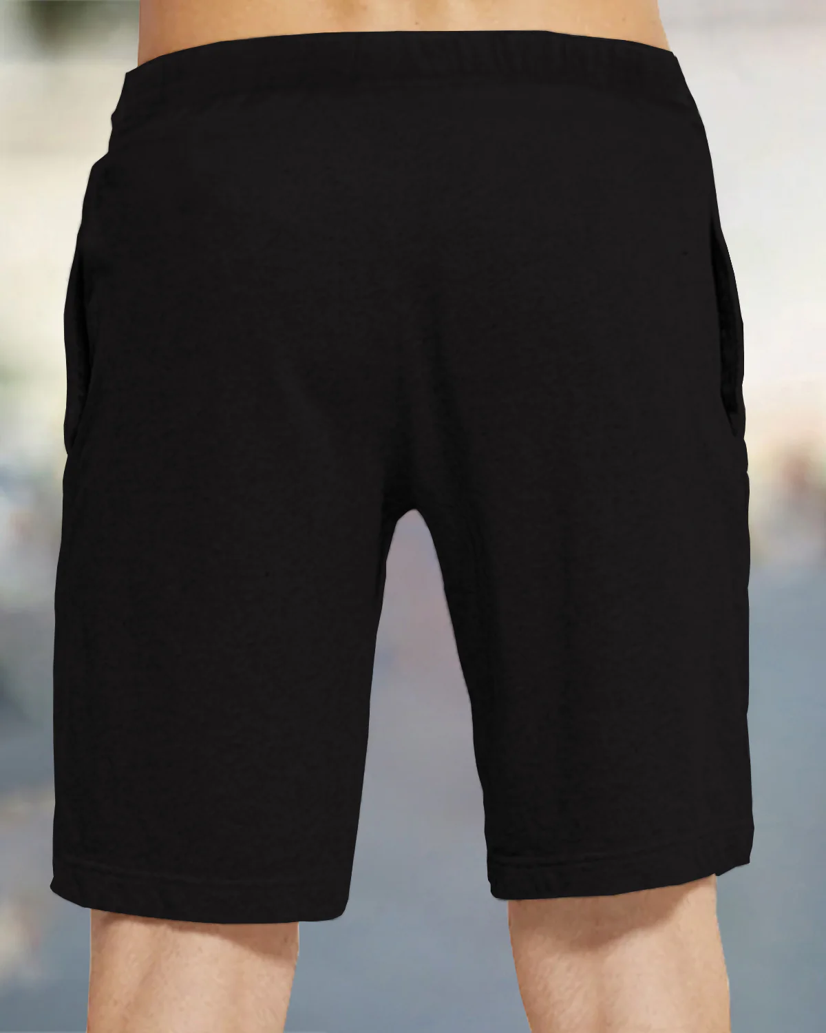 Men Solid Black Jogging Shorts